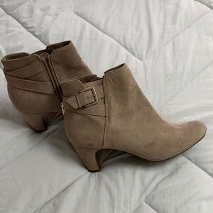 Sam & Libby Taupe Ankle Boots with Buckle